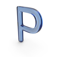 Blue Glass Letter P PNG & PSD Images