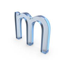 Blue Glass Letter M PNG & PSD Images