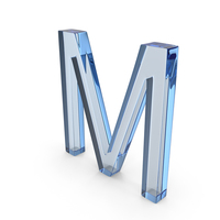 Blue Glass Letter M PNG & PSD Images