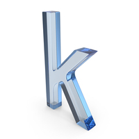 Blue Glass Letter K PNG & PSD Images