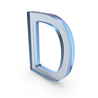 Blue Glass Letter D PNG & PSD Images