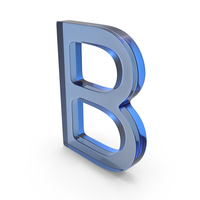 Blue Glass Letter B PNG & PSD Images
