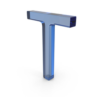 Blue Glass Letter T PNG & PSD Images