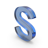 Blue Glass Letter S PNG & PSD Images