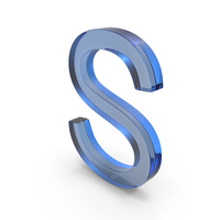 Blue Glass Letter S PNG & PSD Images