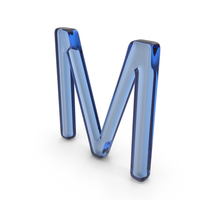 Blue Glass Letter M PNG & PSD Images