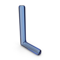 Blue Glass Letter L PNG & PSD Images
