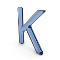 Blue Glass Letter K PNG & PSD Images