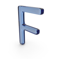 Blue Glass Letter F PNG & PSD Images