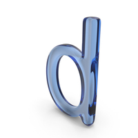 Blue Glass Letter D PNG & PSD Images