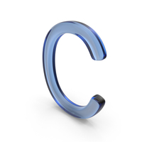 Blue Glass Letter C PNG & PSD Images