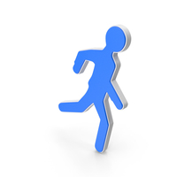 Blue Running Man Symbol PNG & PSD Images
