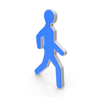 Blue Walking Man Symbol PNG & PSD Images
