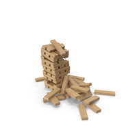 Destroyed Wooden Tower Bricks Game PNG & PSD Images