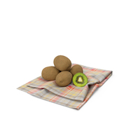 Kiwi Fruits On A Napkin PNG & PSD Images