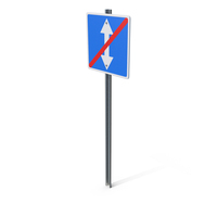 The End Of Road Reverse Traffic Sign Pole PNG & PSD Images