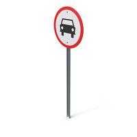 No Motorcars Sign Pole PNG & PSD Images