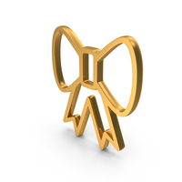 Out Line Bow Tie Icon Gold PNG & PSD Images