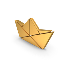 Paper Boat Icon Gold PNG & PSD Images