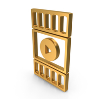 Gold Video Reel Icon PNG & PSD Images