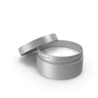Cosmetic Jar Open Silver PNG & PSD Images