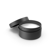 Cosmetic Jar Open Black PNG & PSD Images