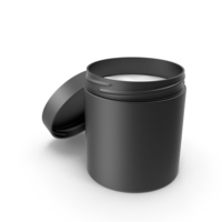 Cosmetic Jar Open Black PNG & PSD Images