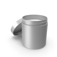 Cosmetic Jar Open Silver PNG & PSD Images
