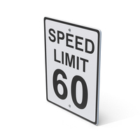 Speed Limit 60 Road Sign PNG & PSD Images