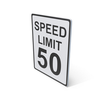 Speed Limit 50 Road Sign PNG & PSD Images