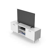 White TV Stand Set PNG & PSD Images