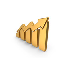 Gold Business Growth Graph Icon PNG & PSD Images