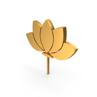 Lotus Flower Icon Gold PNG & PSD Images