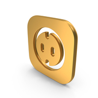 Gold Power Socket Icon PNG & PSD Images