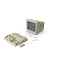 Retro Computer Amiga 500 With Monitor Old PNG & PSD Images