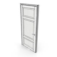 Wooden Outline Single Door PNG & PSD Images