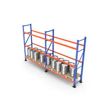 Pallet Rack And Steel Barrels PNG & PSD Images