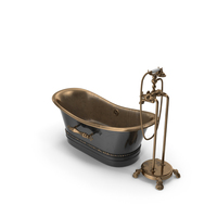 Bathtub With Standing Mixer Faucet PNG & PSD Images