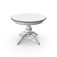 Wooden Outlined Round Table PNG & PSD Images