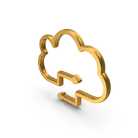 Gold Cloud With Refresh Arrows Icon PNG & PSD Images
