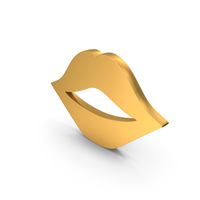 Gold Lips Icon PNG & PSD Images