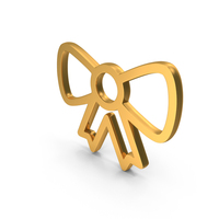 Out Line Bow Tie Bow Icon Gold PNG & PSD Images