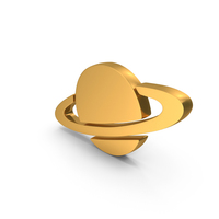 Gold Planet Saturn Icon PNG & PSD Images
