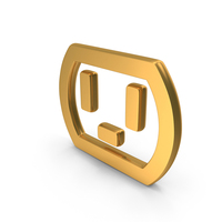 Gold Power Socket Icon PNG & PSD Images