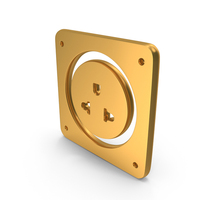 Gold Power Socket Icon PNG & PSD Images