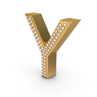 Gold With Diamond Letter Y PNG & PSD Images