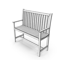 Wooden Outlined Bench PNG & PSD Images