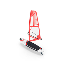Stand Up Paddleboard With Sail Red PNG & PSD Images