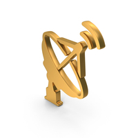 Gold Antenna Signal Symbol PNG & PSD Images