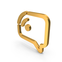 Gold Chat Bubble WiFi Signal Symbol PNG & PSD Images